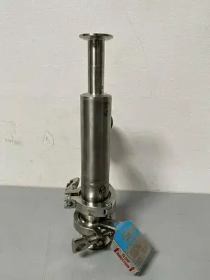 USED STAINLESS STEEL COLUMN W/ 2" SANTRIX 96 PSIG RUPTURE DISC & PRESSURE GAUGE