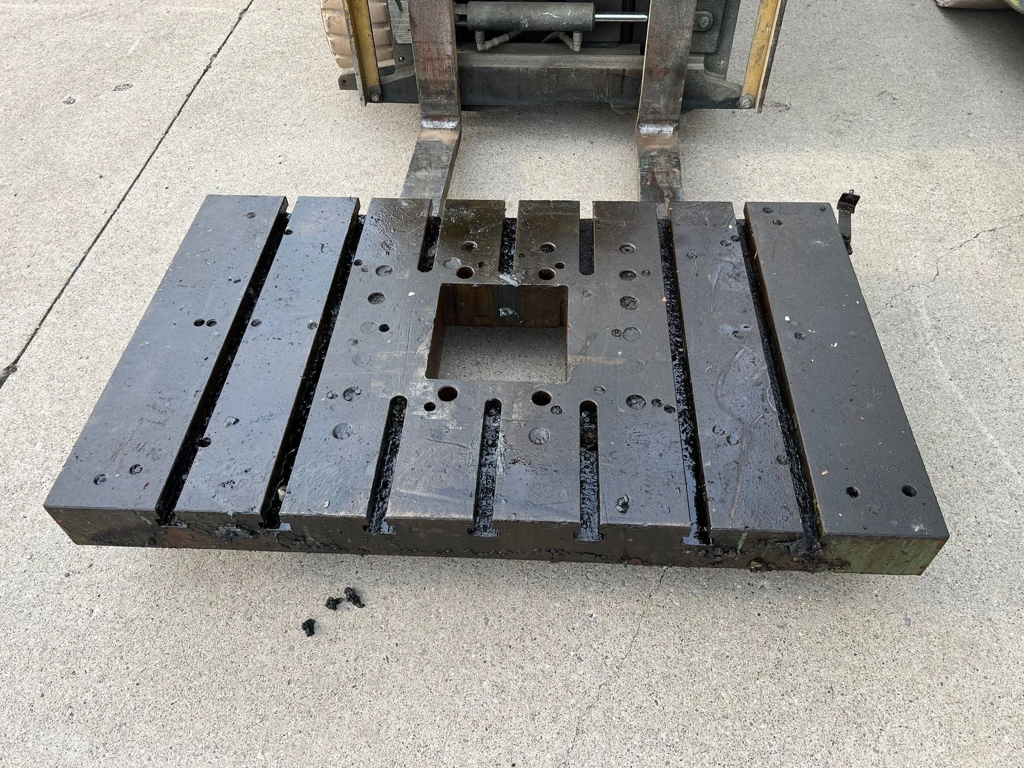 (1) Used 50" Wide x 30" Long x 4.25" Tall T-Slotted Bolster Plate