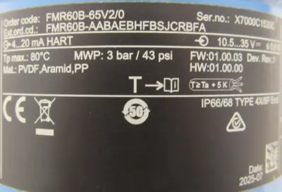 NEW ENDRESS HAUSER FMR60B-65V2/0 LEVEL TRANSMITTER FMR60B-AABAEBHFBSJCRBFA