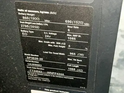 Used CROWN SP352030 Electric Lifters Ohio US | HGR 24 #1446257