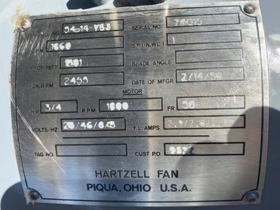 Used HARTZELL _UNKNOWN_ Axial Fans West Virginia US | Cooper Industries #1409253