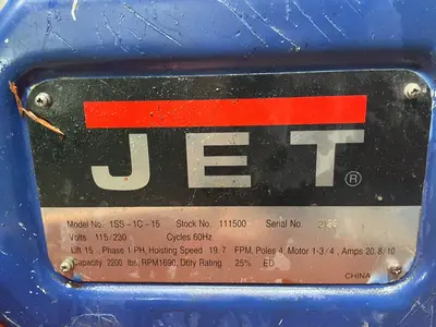 Used JET 1SS1C15 Hoists (All Types) Ohio US | HGR 24 #1446184