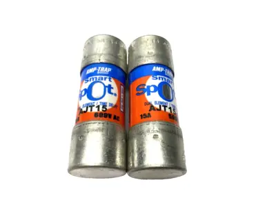 USED FERRAZ SHAWMUT AMP-TRAP DUAL ELEMENT TIME-DELAY FUSE 600VAC 15A LOT OF 2