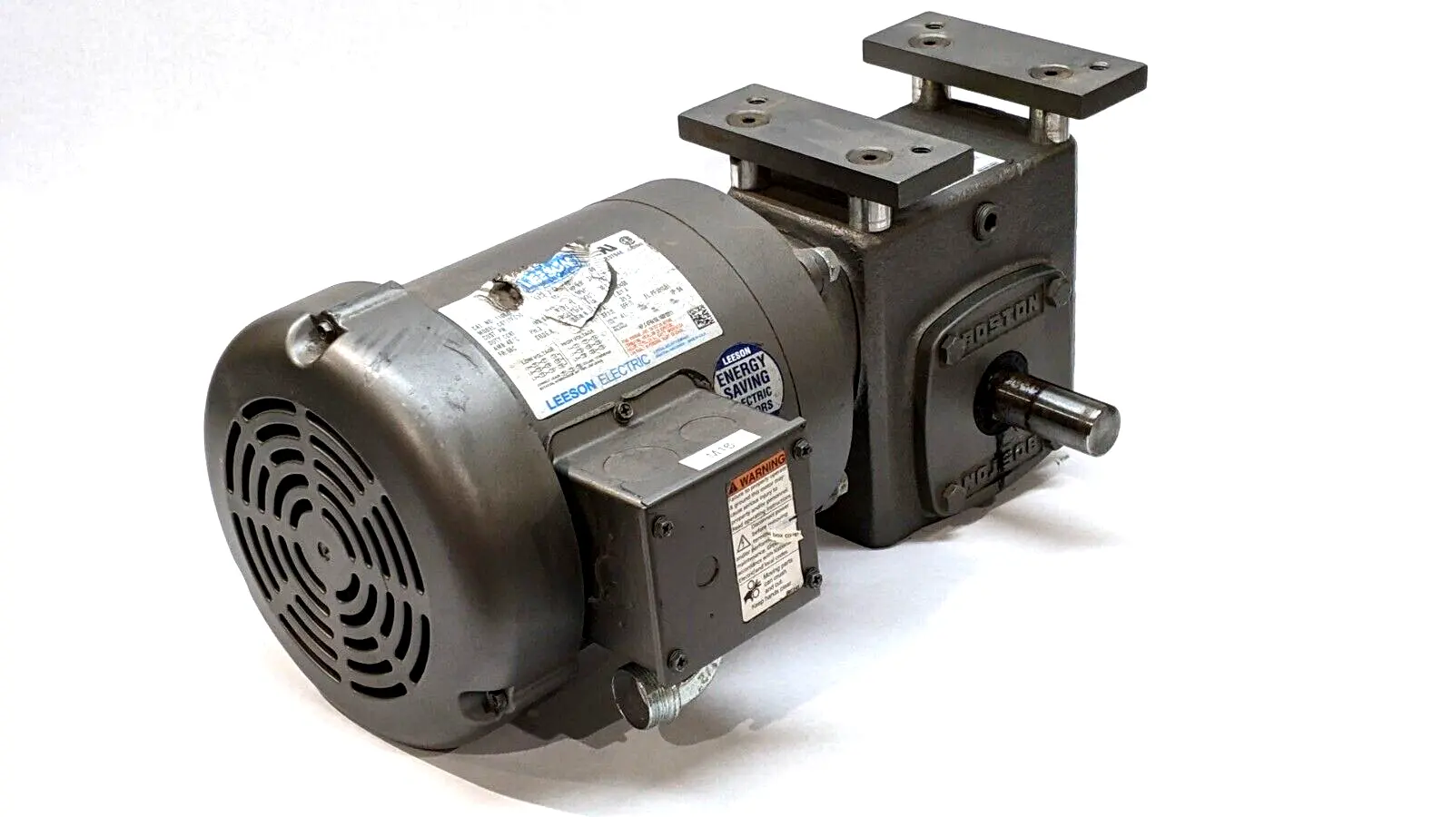 110047.00,F721B-40K-B5-J | Leeson 110047.00 Electric Motor w/Boston Gear F721B-40K-B5-J Speed Reducer - Used