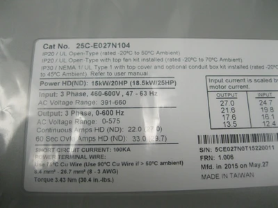 NEW Allen-Bradley 25C-E027N104