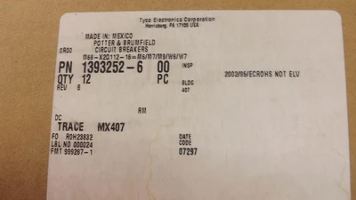 Used TYCO ELECTRONICS POTTER & BRUMFIELD _UNKNOWN_ Circuit Breakers Texas US | OCO Industrial #1685281