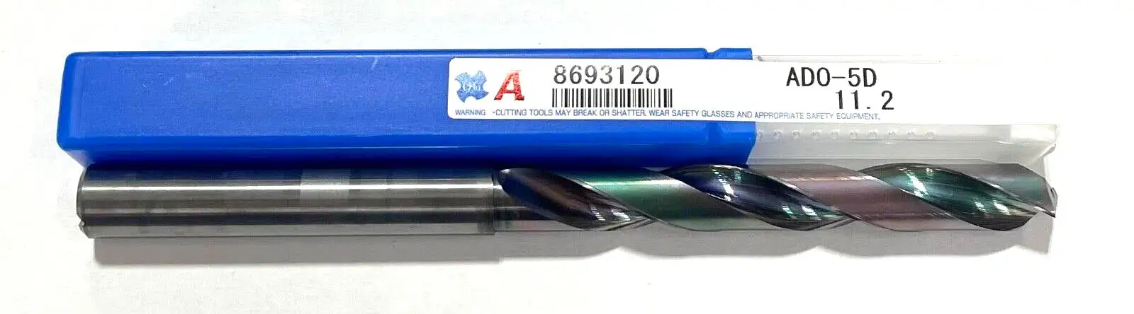 11.2mm Solid Carbide Drill 5xD Coolant Thru EgiAs Coating 140° Point