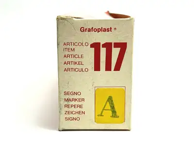 117 | Grafoplast  Wire Markers A Black on Yellow 10 Strips - New