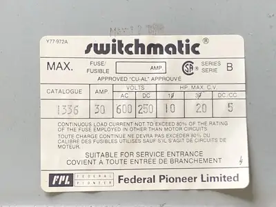 USED FEDERAL PIONEER 1336