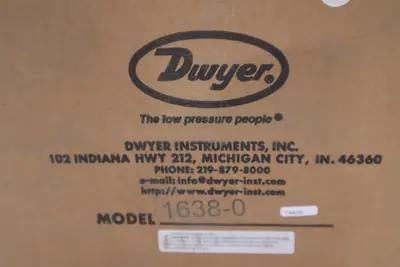 DWYER 1638-0 Large Diaphragm Pressure Switch: 0.05" to 0.25" WC - STOCK GF1014