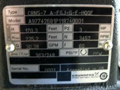 USED Grundfos CRN5-7 A-FGJ-G-E-HQQE