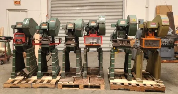 Lot of 6 ROUSSELLE 5 Ton & 10 Ton OBI Punch Press 1 Phase Machines Model 1A & 0F