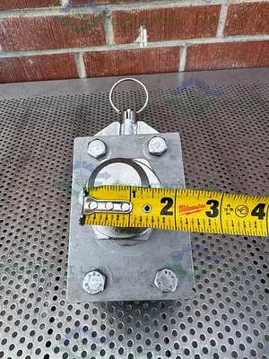 USED ALBION DUAL TECH 5" INDUSTRIAL CASTER W/ THREADED FITTING, 6" X 4.5" PLATFORM