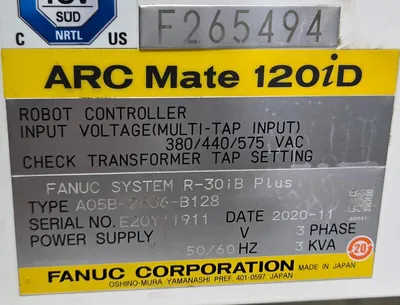 USED 2020 FANUC ArcMate 120iD + R-30iB PLUS + TPS 400i
