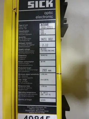 USED SICK OPTIC ELECTRONIC AGSE 300-2221