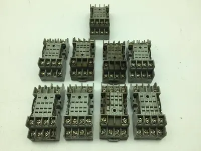 Square D NR45 Base 7A 300V DIN Rail Mount Lot of 9