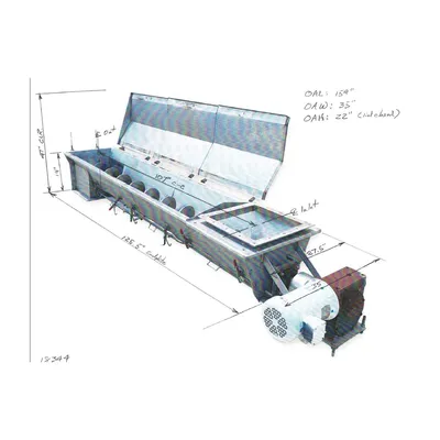 Used 11" X 10' long Stainless Steel Industrial Food Grade Screw Auger Conveyor