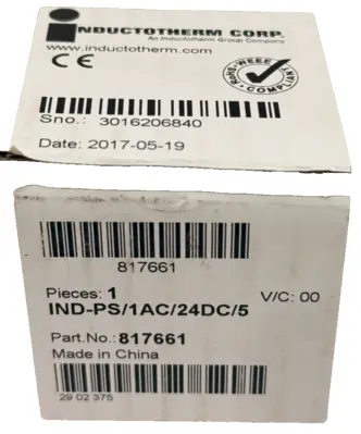 NEW INDUCTOTHERM IND-PS/1AC/24DC/5