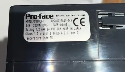 USED INDUSTRIAL CONTROL EQUIP GP2400-TC41-24V