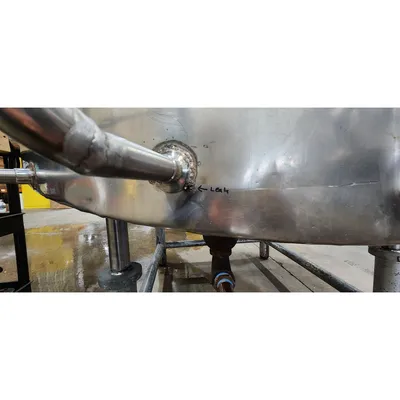 Used Stainless Steel Sanitary Insulated Slant bottom Liquid Tank  - 500 Gallon