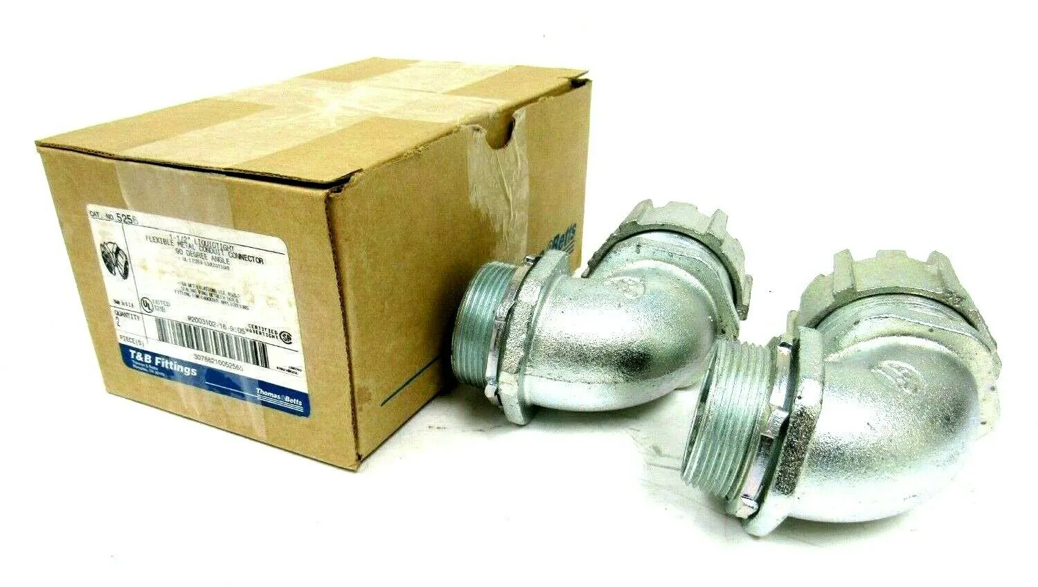 NEW BOX OF 2 THOMAS & BETTS 5256 CONDUIT CONNECTOR 1-1/2" 90 DEG