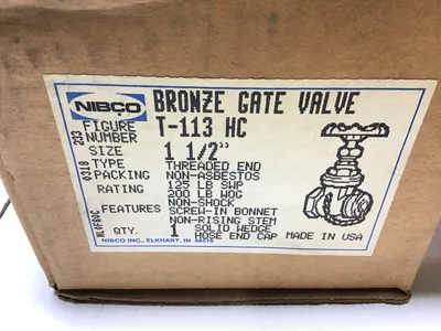 Nibco T-113-HC 1 1/2in Bronze Gate Valve Thread x Hose Thread 039923616609