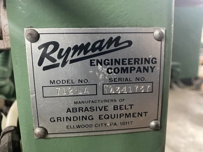 USED RYMAN ENGINEERING LATHE MOUNT BELT GRINDER 712-LA