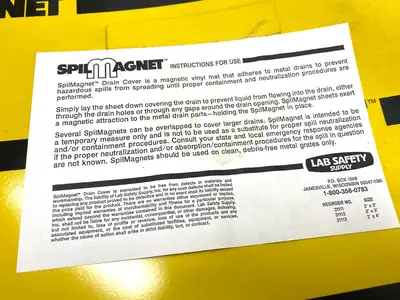 NEW SPILMAGNET MAGNETIC YELLOW DRAIN COVER 24" L X 24" W