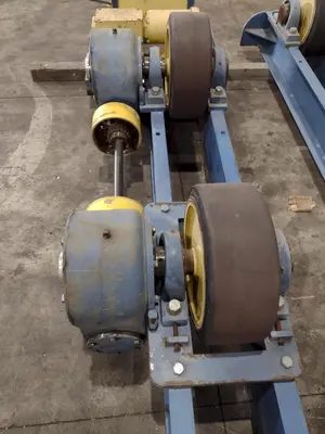 40 TON (80,000 LBS) x 15' WEBB MODEL R-500 POWERED TANK TURNING ROLLS; 1 DRIVE & 3 IDLERS