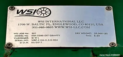 Used WSI 2.2 Meter Extended Gravity Twin Wire Mud Press, Model MM-2200-EXT
