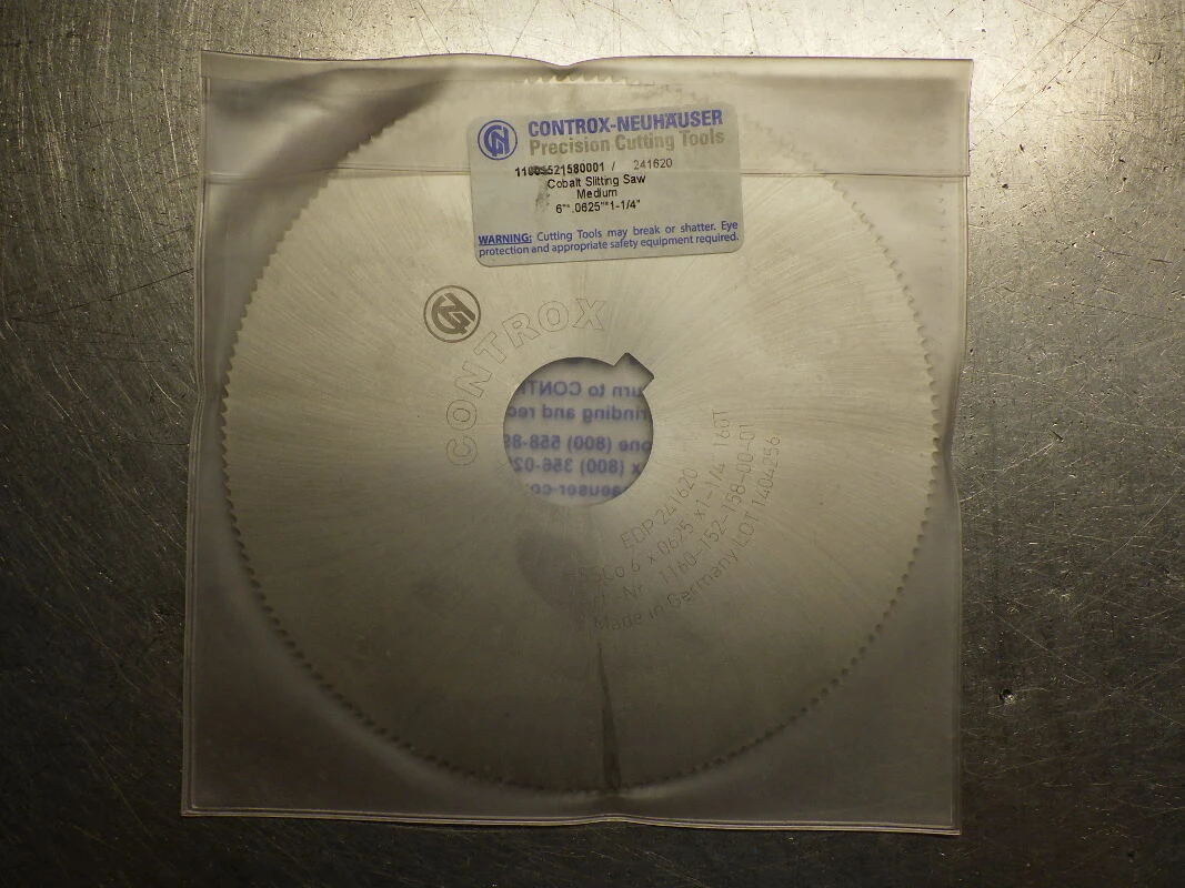 Controx 6" x 1/16" HSSCo Slot Saw 1.25" Arbor 160 Teeth 241620 (LOC3432)