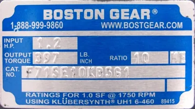 NEW BOSTON GEAR F715E10KB5G1 GEAR MOTOR 10:1 3/4HP 90VDC 46606352143-0A D034