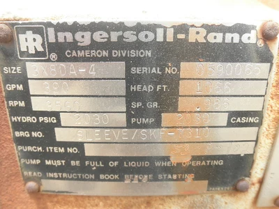 USED INGERSOLL RAND 3X8DA-4