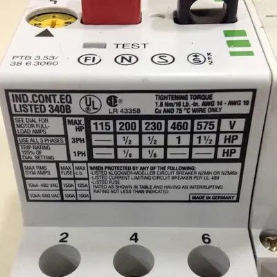 USED KLOCKNER MOELLER PKZM1-2,4