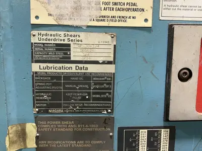 Used NIAGARA SPARTAN SP101/4 Power Squaring Shears (Inch) Ohio US | HGR 24 #1488605