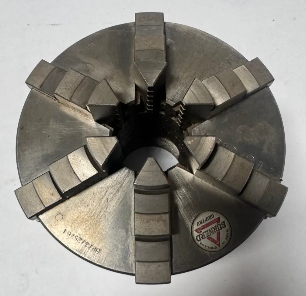 Burnerd Griptru 6.25" Dia Lathe Chuck 6 Jaw CNC