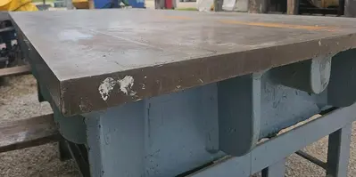 USED CAST IRON 8' X 4' LAYOUT TABLE