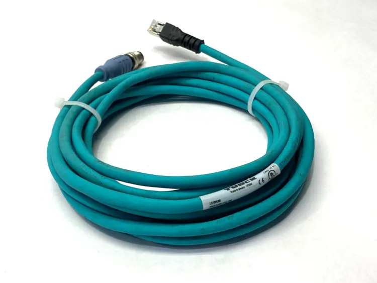 Used Turck Industrial Ethernet Cable, RJ45 Male M12 4-Pin, U3-00588 Cable & Wire Michigan US | Maverick Industrial Sales #1390832
