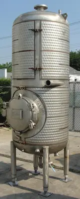 SPC5763  Tank 375 gallon vertical tank, Stainless Steel, 150 psi @ 400° F jacket, dish