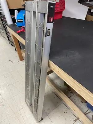 Used Hatco Used Hatco GRA-54D Glo-Ray 54" Aluminum Dual Infrared Food Warmer 120V 1850W Heat Lamps (Food) Illinois US | Falcon Restaurant Supply #1376189