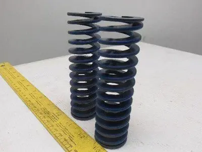 5" x 1-1/2" 3/4" Rod Die Spring 1/8" Thick Rectangular Wire Blue Lot Of 2