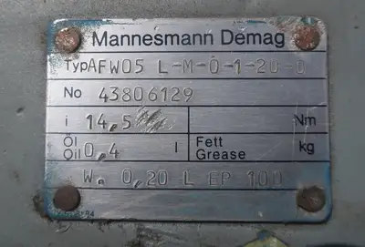 Used DEMAG AFW05L-M-0-1-20-0 Motors (misc) British Columbia CA | Lenmark #247820