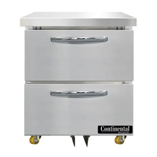 Continental SW27N-U-D 27" W Undercounter Refrigerator W/ (1) Section & (2) Drawers, 115v