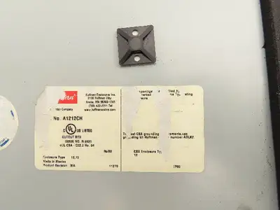 Hoffman A1212CH Electrical Enclosure Box 12x12x6" W/Backplate Steel