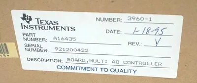 NEW TEXAS INSTRUMENTS A16435 REV. Y MULTI AD CONTROLLER BOARD