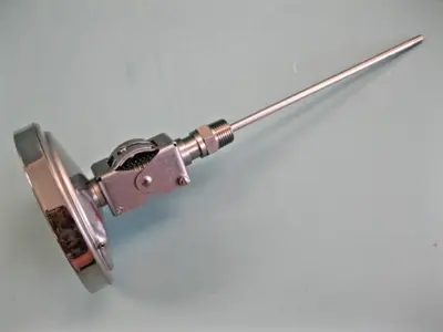 NEW 1/2" NPT Tel-Tru 50-400F° Adjustable Angle Thermometer 5" Dial 9" Stem A2