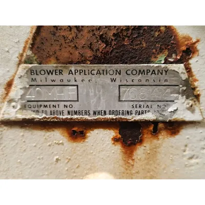 USED BLOWER APPLICATION COMPANY 40MHF