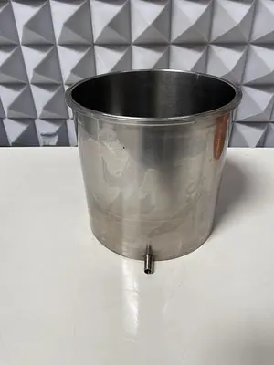 USED 21' COILED SPIRAL COPPER WIRE FOR IMMERSION 3/8" OD W/ 12 LITER VESSEL 10" SANITARY FITTING