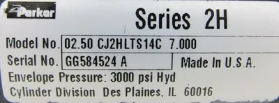 NEW PARKER 02.50-CJ2HLTS14C-7.000 HYDRAULIC CYLINDER 0250CJ2HLTS14C7000
