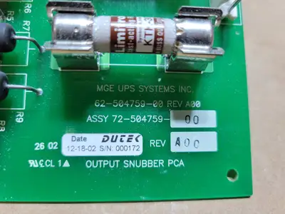 Used MGE 62-504759-00 Misc Electrical & Power Parts British Columbia CA | Lenmark #1439769